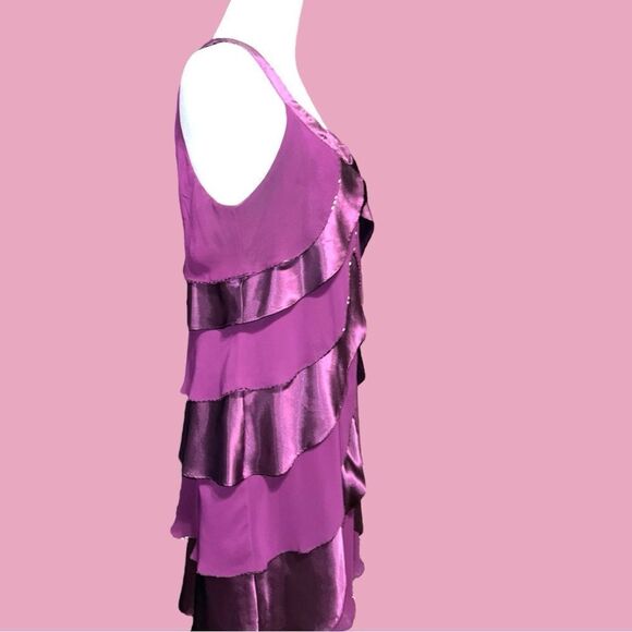 Dressbarn collection pretty eggplant purple layered evening dress! New - Picture 6 of 9